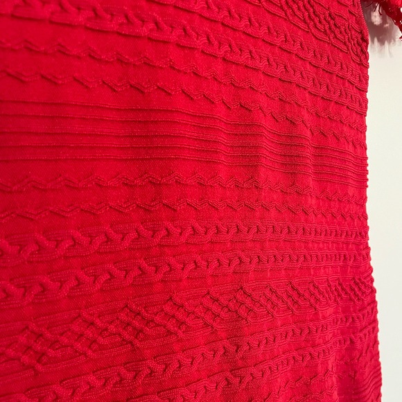 Valentino Red Lace Trimmed Knit Dress Size 36 - Picture 4 of 8